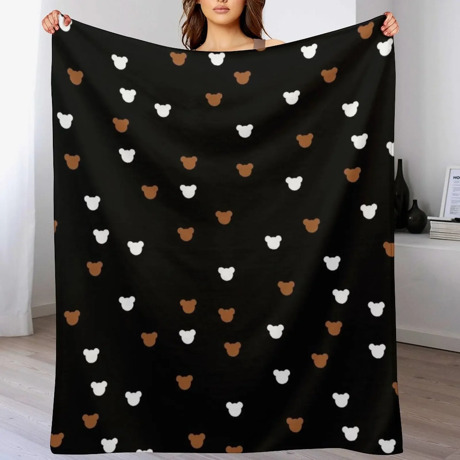 

milk and mocha,black Throw Blanket Soft Warm Blanket Gift for Men Women Adults