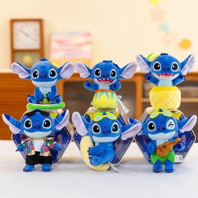 

Cute Cartoon Anime Peripheral Stitch Food Drink Play Series Blind Box Cute Cartoon Plush Doll Pendant Keychain Blind Box Toy Gif