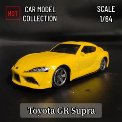 Scale 1/64 TOYOTA GR SUPRA SUV Replica Metal Mini Car Model Sandbox Ornament Miniature Art Vehicle Diecast Figure Kid Xmas Toy