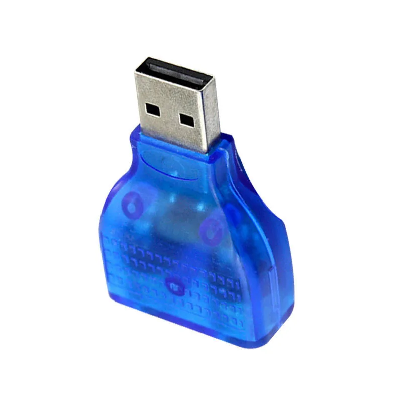 Adaptador convertidor USB 2,0 a PS 2, 1 piezas, azul, con Chip para teclado/ratón PS/2