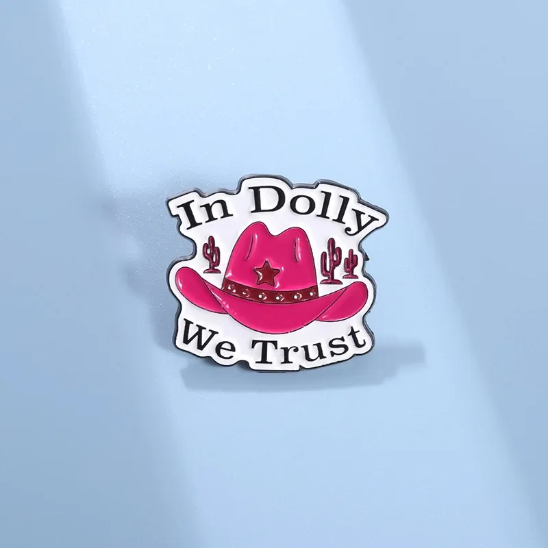 

Cowboy Hat Enamel Pins In Dolly We Trust Brooches Lapel Metal Badges Gothic Jewelry Gift for Kids Friends Drop Shipping