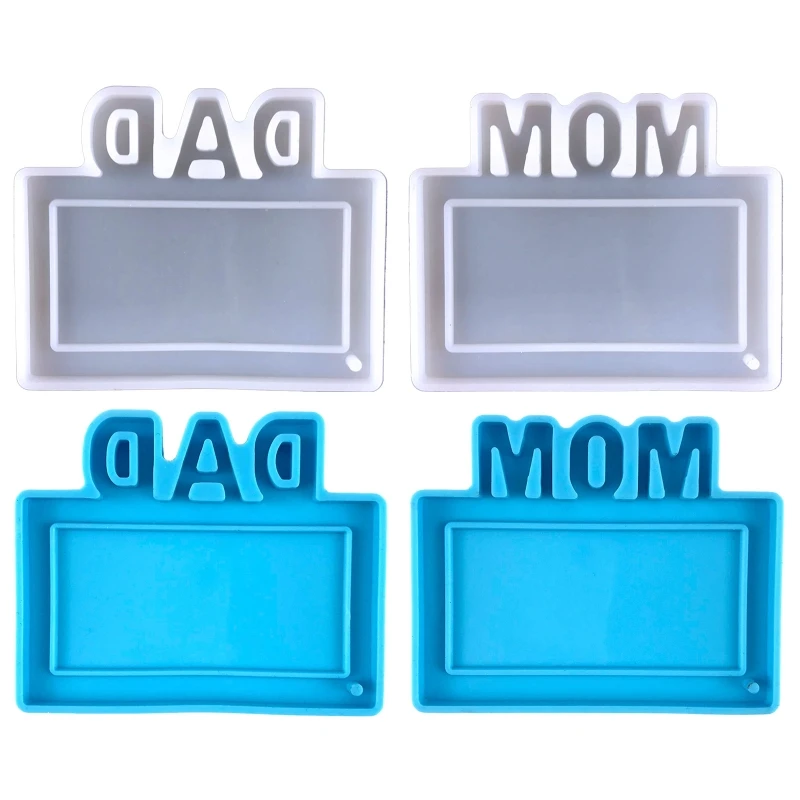 

Father's Mother's Day Pendant UV Crystal Epoxy Mold Keychain Resin Silicone Mould DIY Crafts Jewelry Ornaments Casting Tools