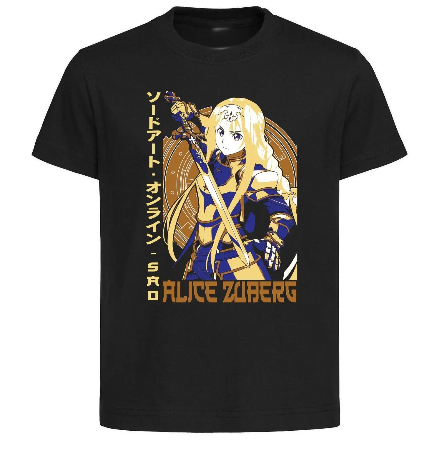 Unisex Black Japanese Style T-Shirt - Sword Art Online - Alice Zuberg LL3802-