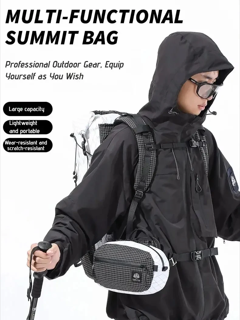 حقيبة OCE GEAR X-PAC مقاومة للماء للاستخدام الخارجي خفيفة الوزن ومتعددة الوظائف وخصر على الصدر والكتف وحزمة كروس للمشي لمسافات طويلة والسفر