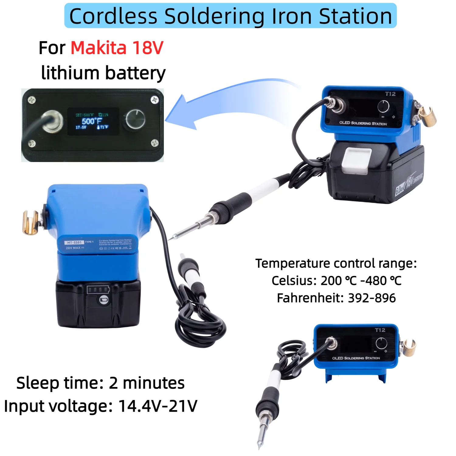 

Cordless Soldering Iron Station for Makita 18V Battery T12 Digital Display Soldering Iron Electronic Repair Welding Tool