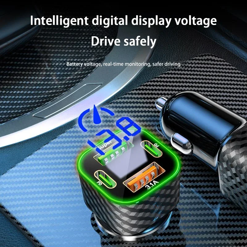 شاحن هاتف السيارة Xiaomi 380W USB C Dual PD 4 في 1 مع محول شحن فائق السرعة لهاتف iPhone Oppo Vivo Samsung #5