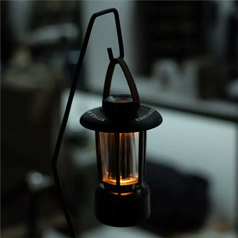 YWDZ-USB Rechargeable LED Outdoor Mini Metal Horse Light Camping Light Pinecone Ambient Light 1/4 Threaded Port Mounting Bracket