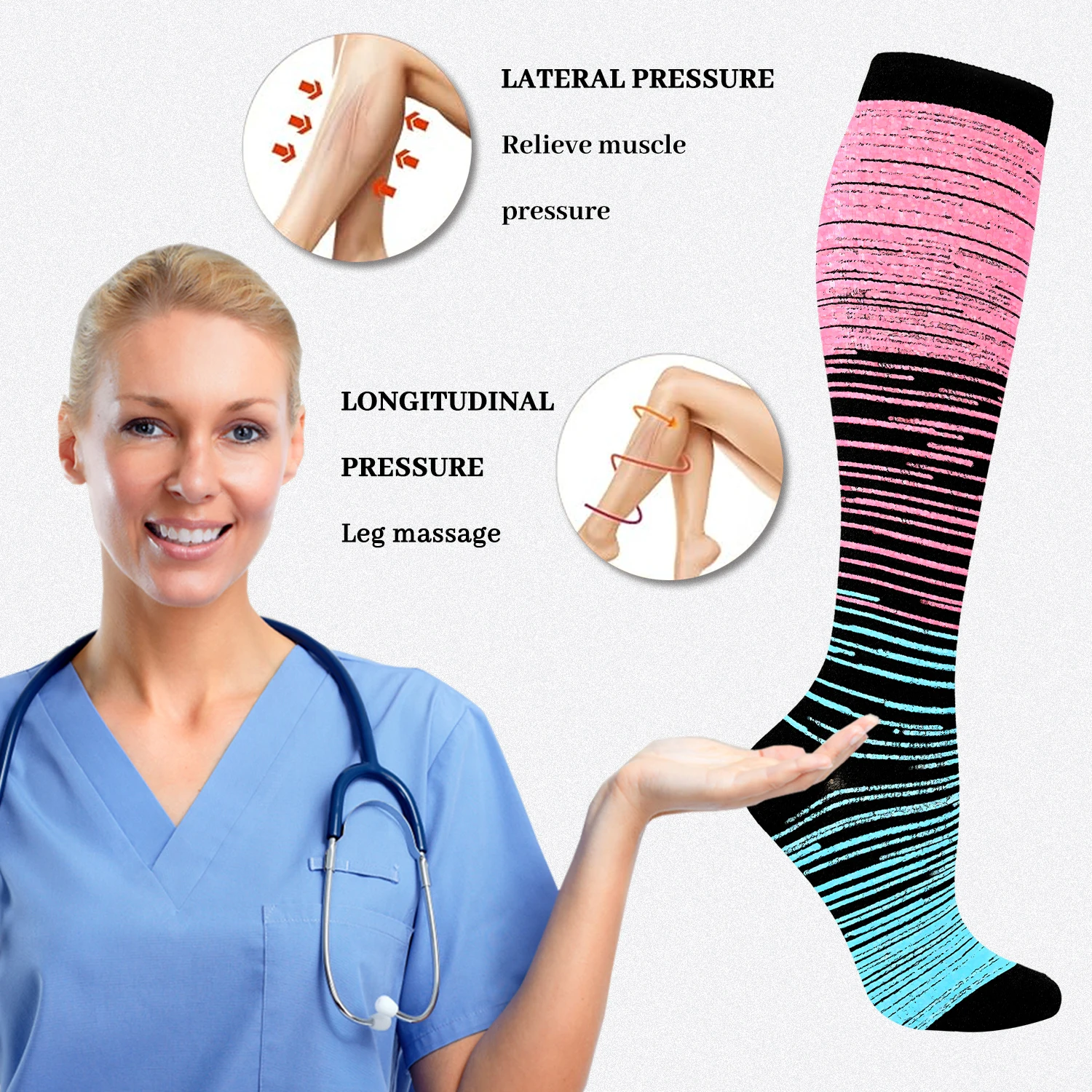 Compression Stockings Nursing Women And Men Stockings Best Medical Nursing Hiking Travel Flight Socks Running Fitness Socks