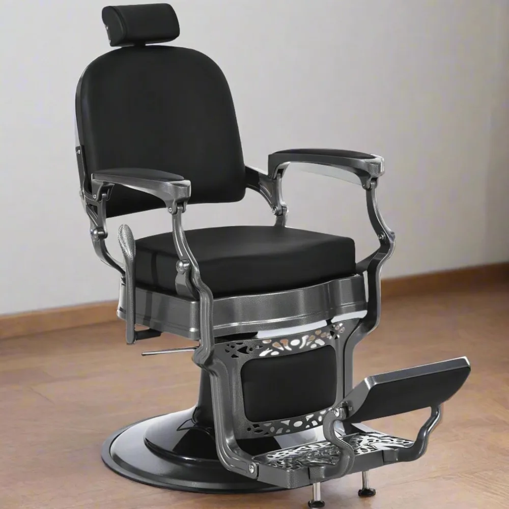 Heavy Duty Vintage Barber Chair,All Purpose Hydraulic Recline Salon Chair,Beauty Spa Equipment Solid Back Barber Chairs