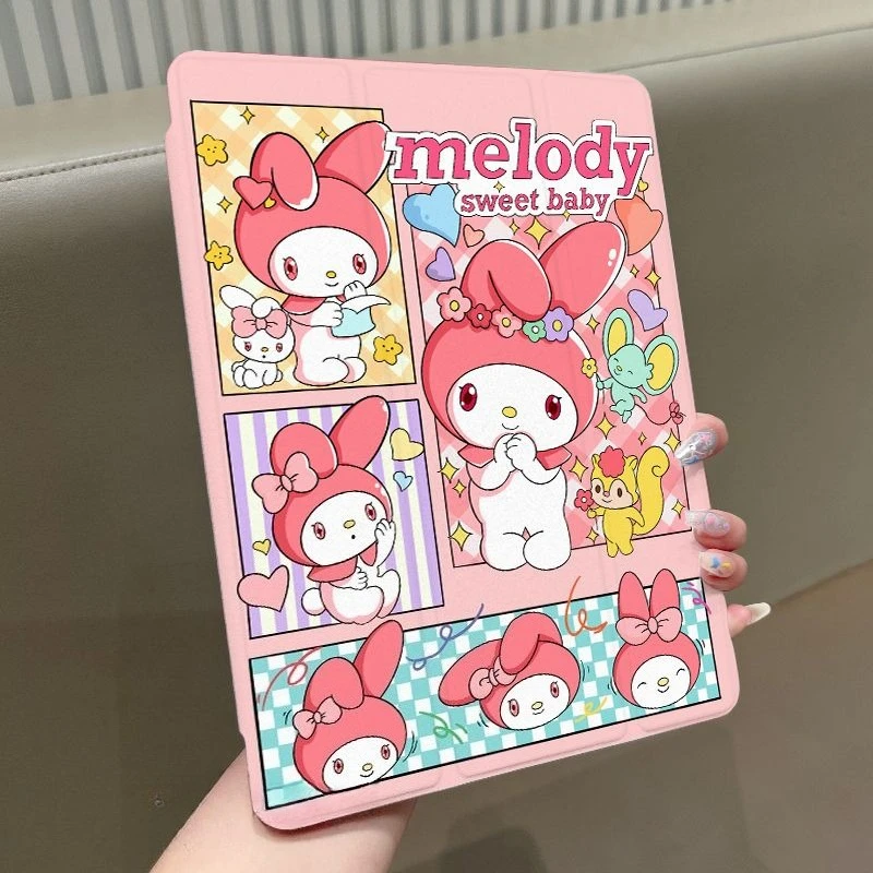 

Kawaii Melody Ipad Tanlet Case for 11th A16 2025 Air7Air6 Air4/5 10.9in 10th 9/8/7th 6/5th 9.7in Air1/2/3 10.5in Shockproof Case