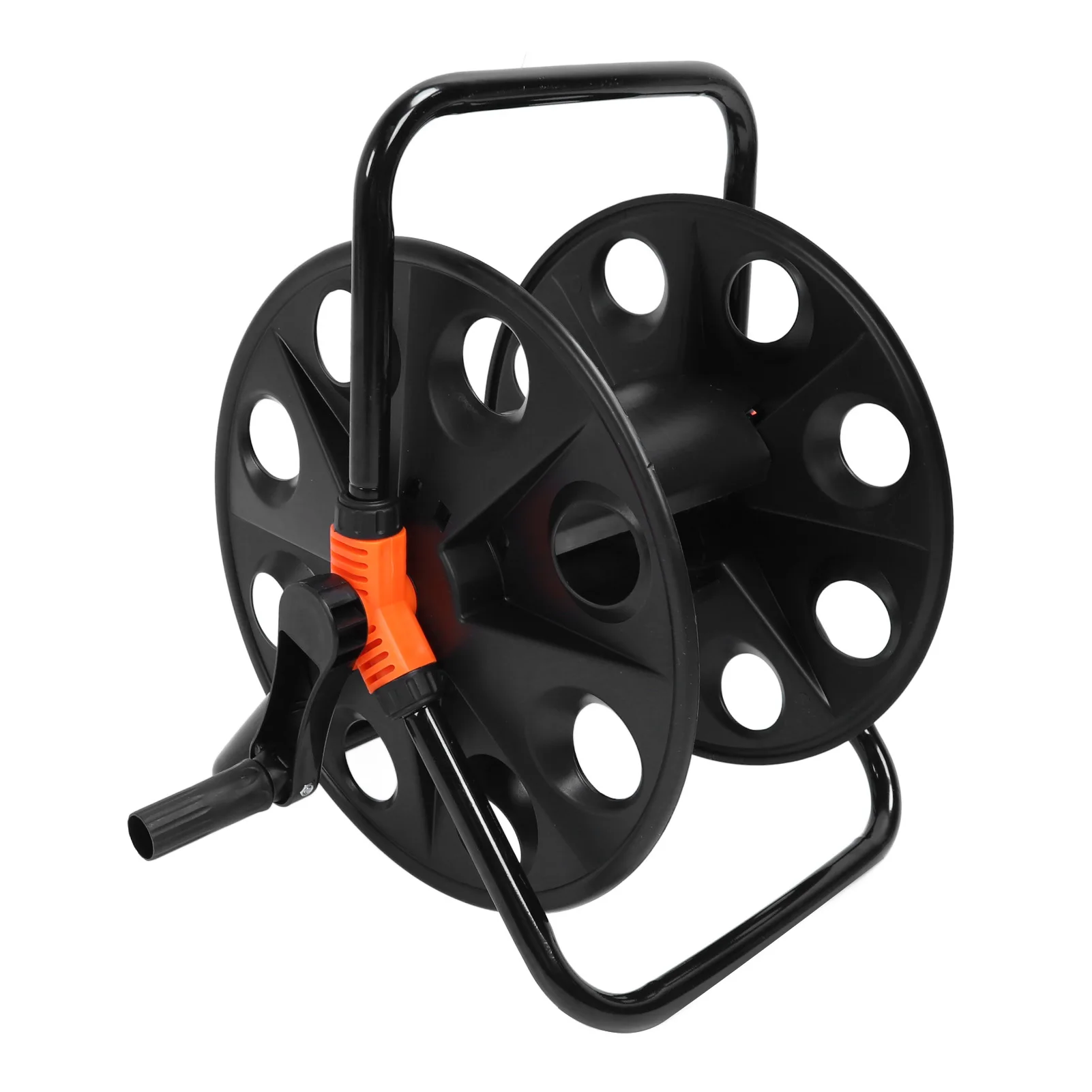 Garden Hose Reel Iron ABS Professional Water Hose Holder for Storing 164ft 1/2 Inch Water Pipe for Outside Garden Lawn Yard