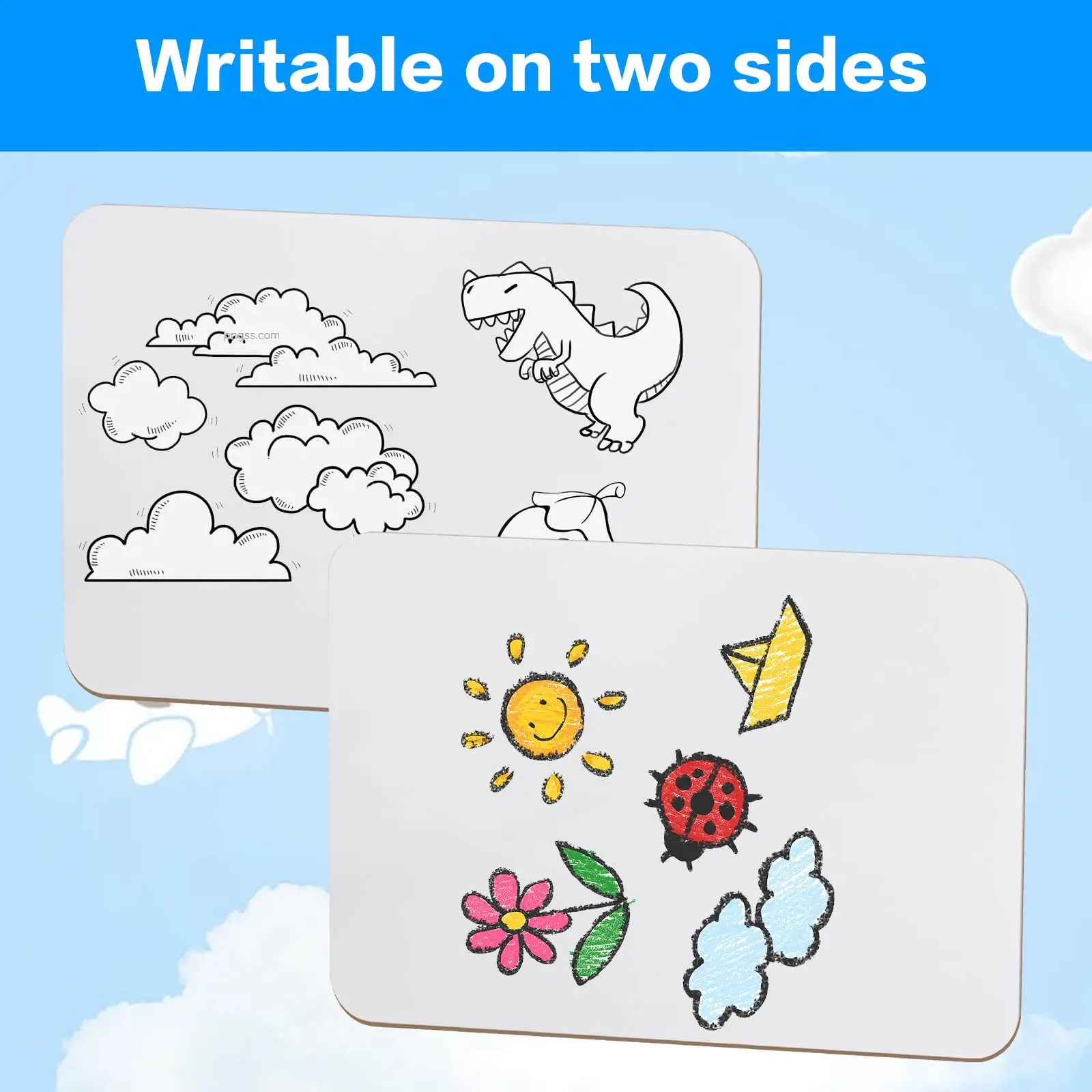 سبورة بيضاء صغيرة، ألواح بيضاء صغيرة مقاس A4، سبورة بيضاء صغيرة وأقلام وممحاة، محمولة صغيرة على الوجهين باللون الأبيض الجاف #5