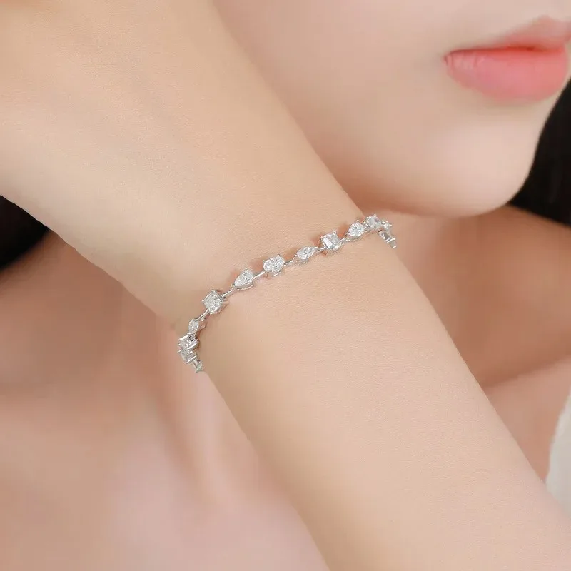 Kryos Jewelry Luxury Solid Platinum PT950 Women's moissanite pear-shaped pagoda denier shaped horse eye stitching special-shaped