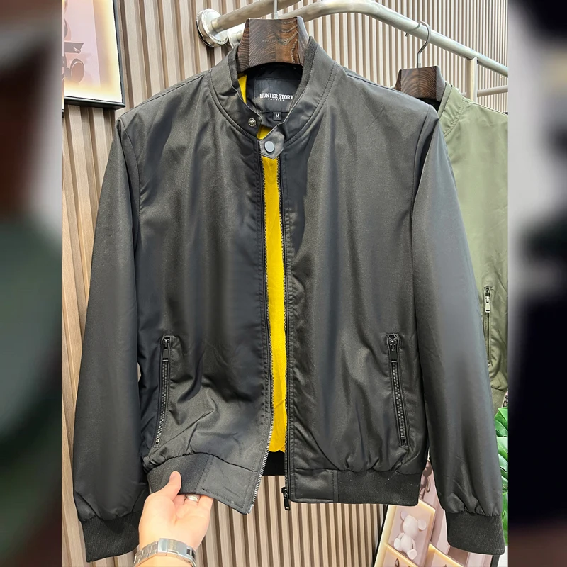 

2024 Men Spring Autumn New Outdoor Stand Collar Jackets Man Baseball Uniform Coats Male Fashion Loose Bomber Outerwear P722