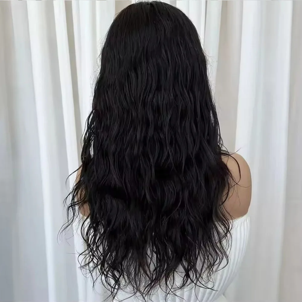 Tiefe, lockere, gewellte, einfach zu tragende, klebefreie Echthaar-Perücken in 1x4-Größe mit mittlerem U-Teil und Clips, natürliche V-Teil-Perücken für Afro-Schwarze Frauen – Detail 2