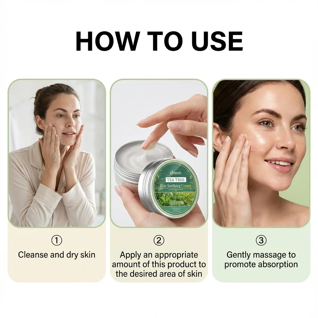 Tea Tree Soothing Cream Improve Roughness Shrink Pores Repair Barrier Protection Refreshing Moisturizing Brightening Skin Care