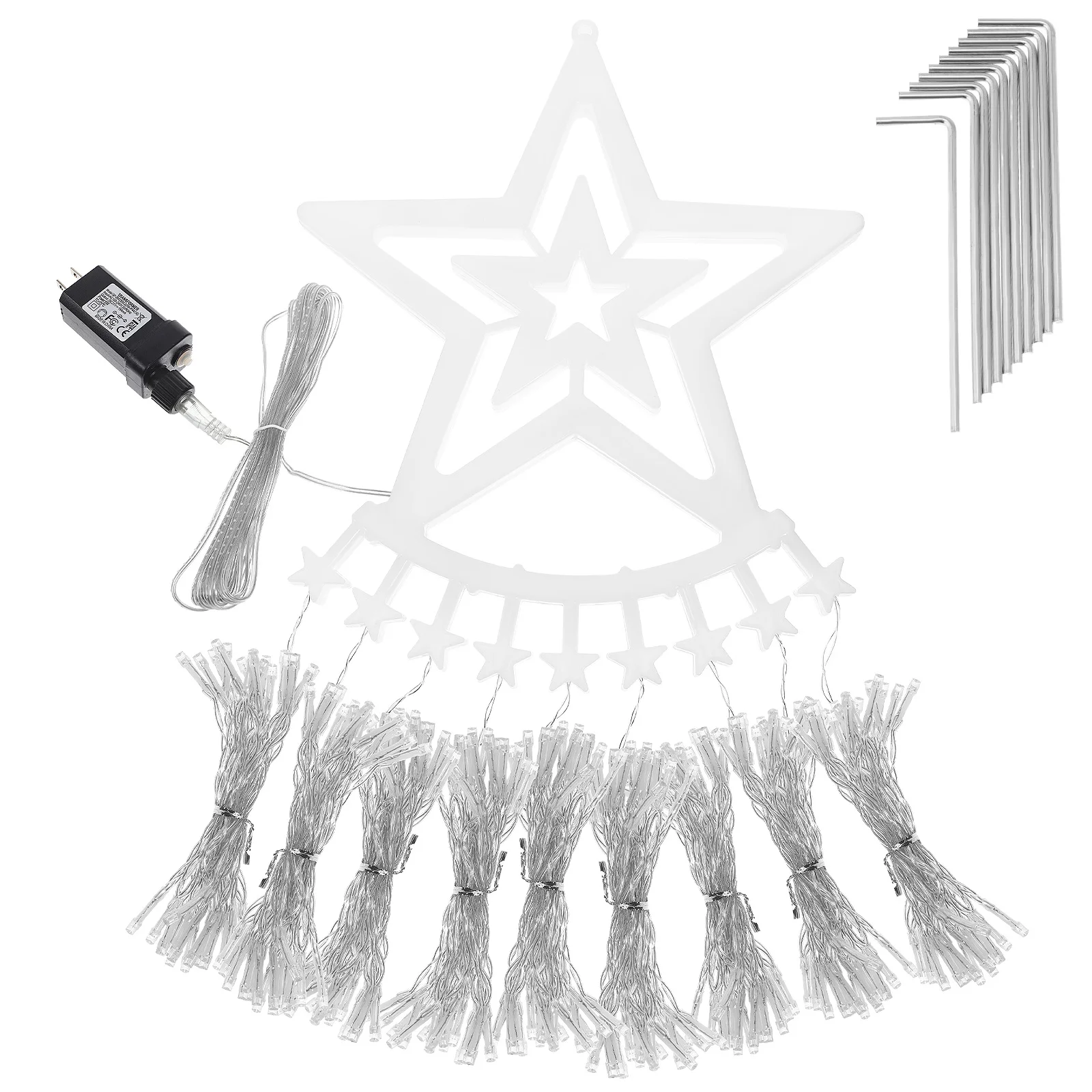 

350 Led Christmas Waterfall Light Outdoor Decoration Star String Lights For Yard Patio Garden Holiday Decor Us Plug