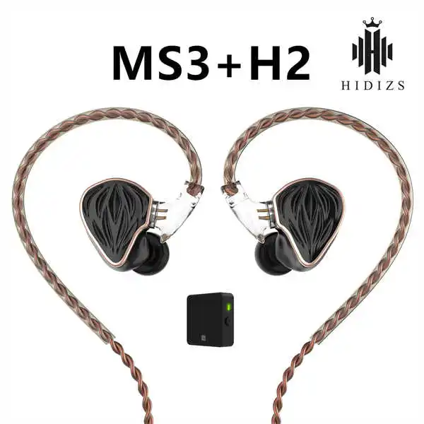 Hidizs H2 Lossless LDAC Bluetooth Receiver  with Hidizs MS3 2BA+1DD Hybrid 3 Drivers HiFi In-Ear Monitors