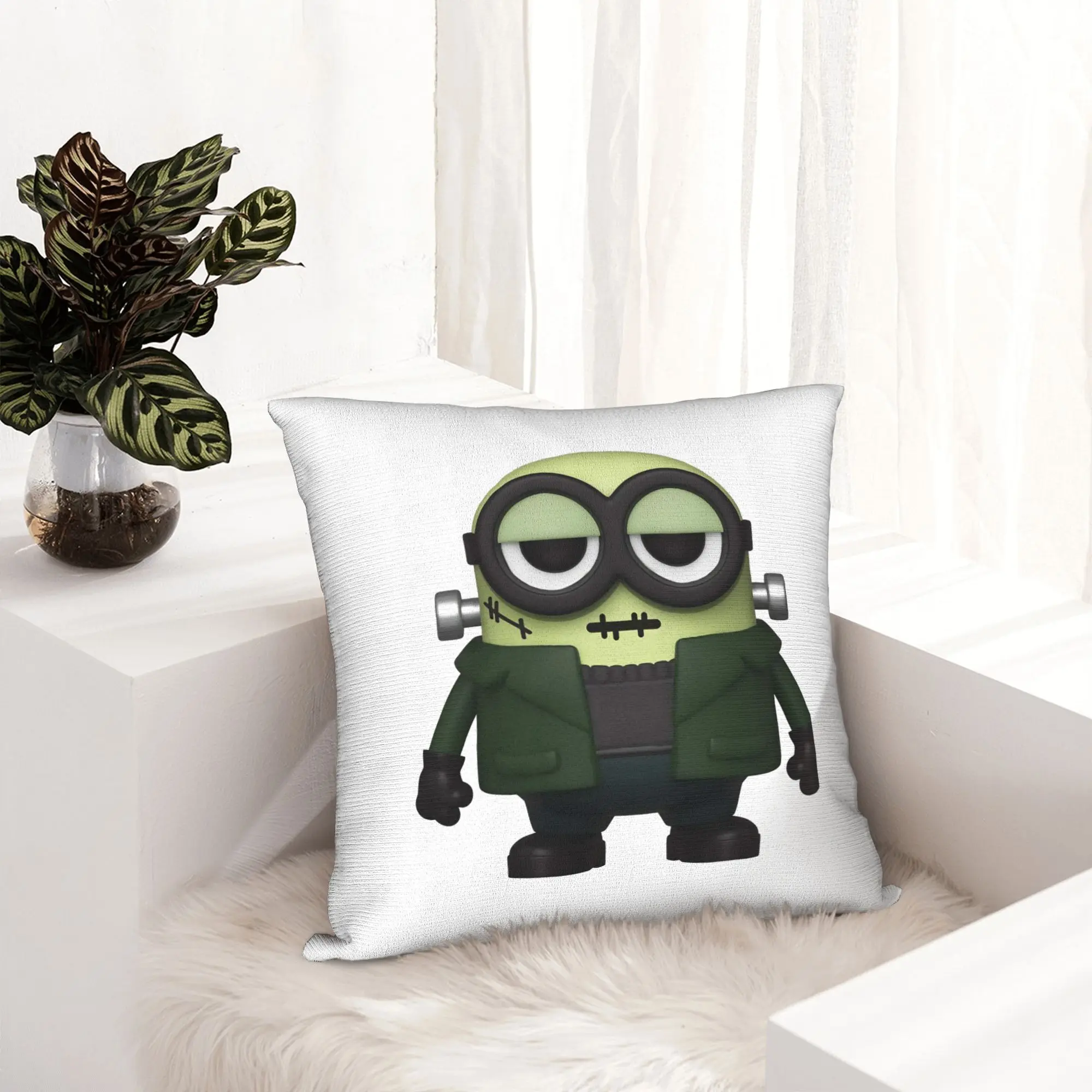 M-Minions-s Frankenstein Halloween Spooky Monster Costume Pillowcase Cushion Cover Decoration  Pillow Case Cover Home Square