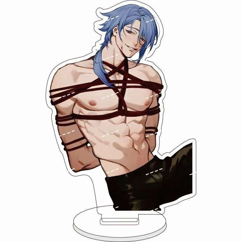 12cm Game Anime Figures Tartaglia Zhongli Kaeya Diluc Thoma Fashion Acrylic Stand Model Room Desk Plate Cosplay Fans Gifts