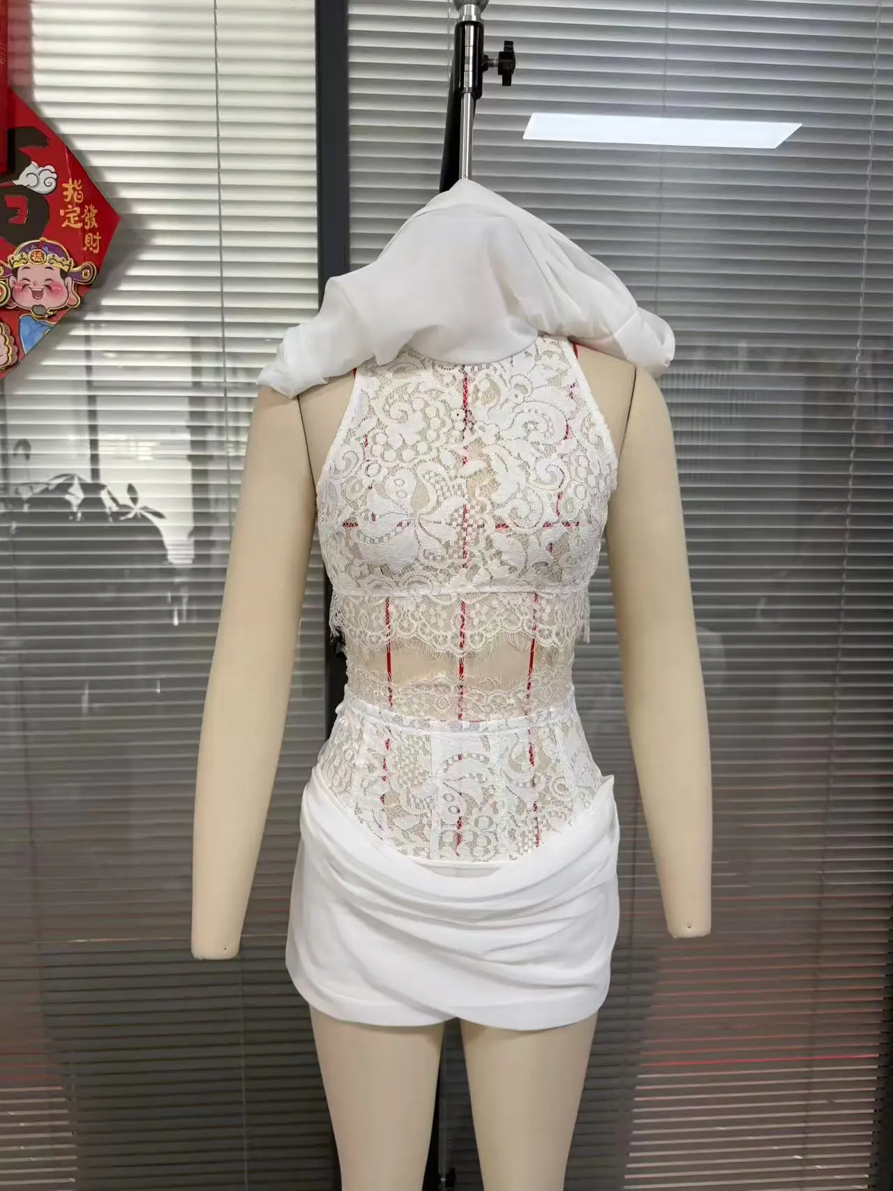 Women's 2 Piece Set Sleeveless Drape Satin Crop Top High Waist Lace Waist Ruched Bodycon Skirt Fashion Party Club Outfit