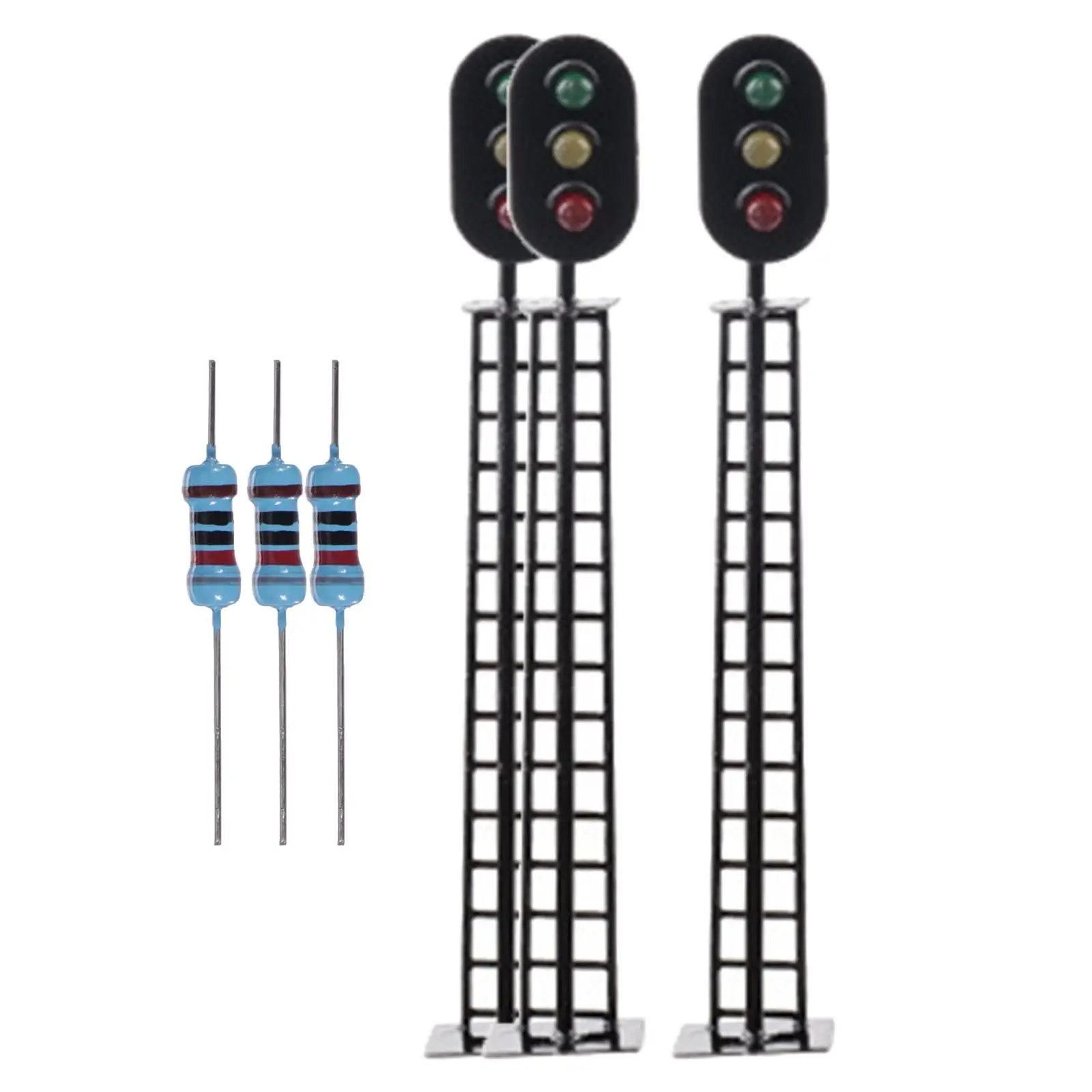 

3 шт. миниатюрных светофоров масштаба HO 1:87, модели светофорных сигналов