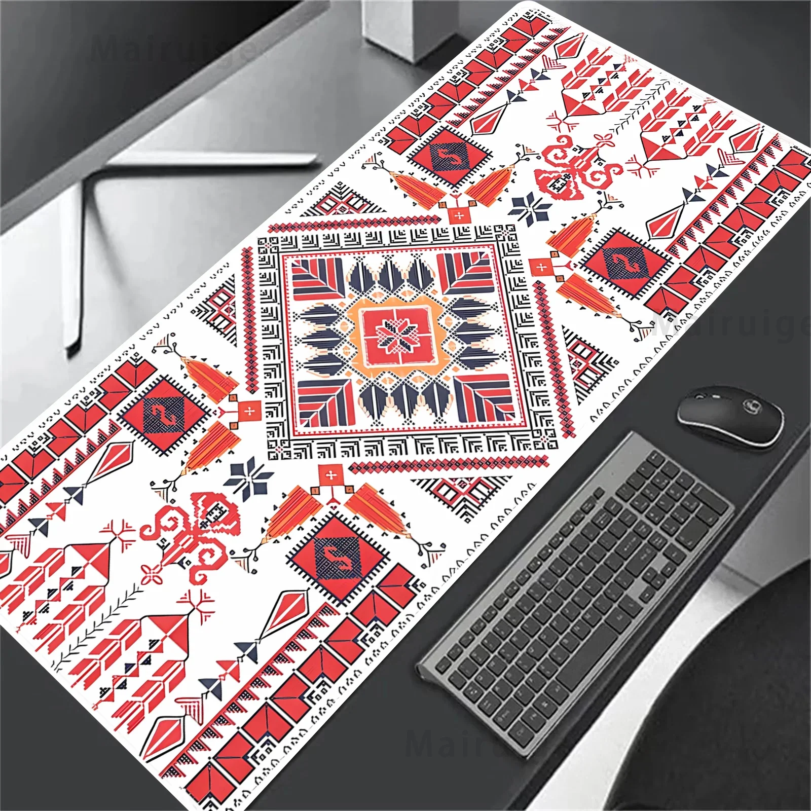 Red Persian texture pattern mouse pad Desktop gadget game player Carpet office home XXL computer desk mat non-slip washable
