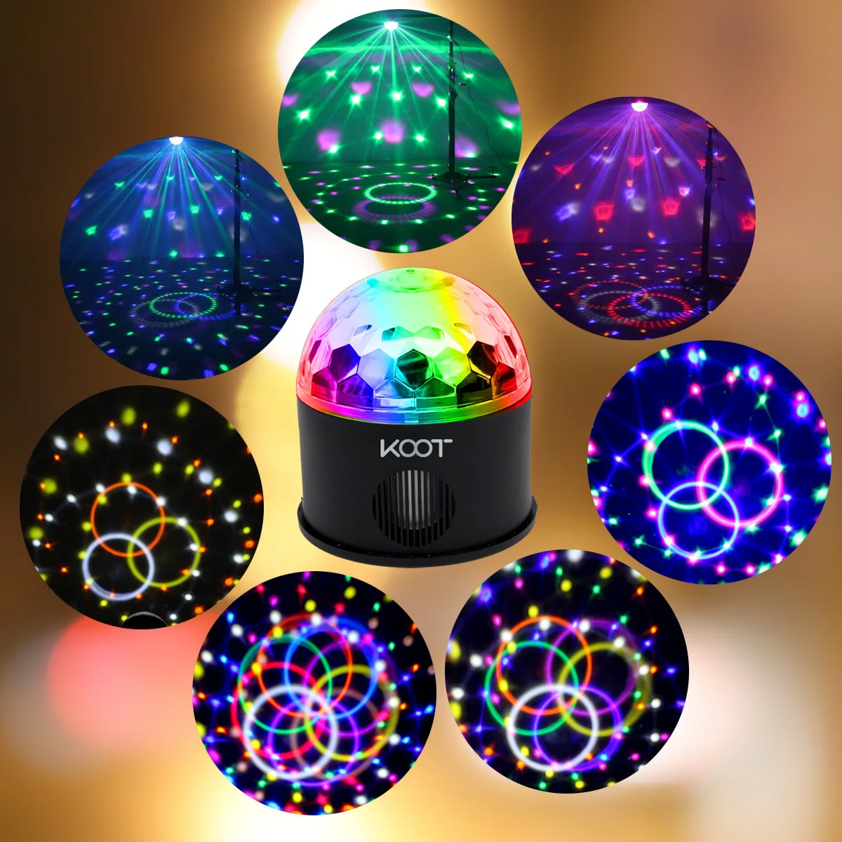 Voice-activated led crystal magic ball USB stage DJ light colorful light car DISCO