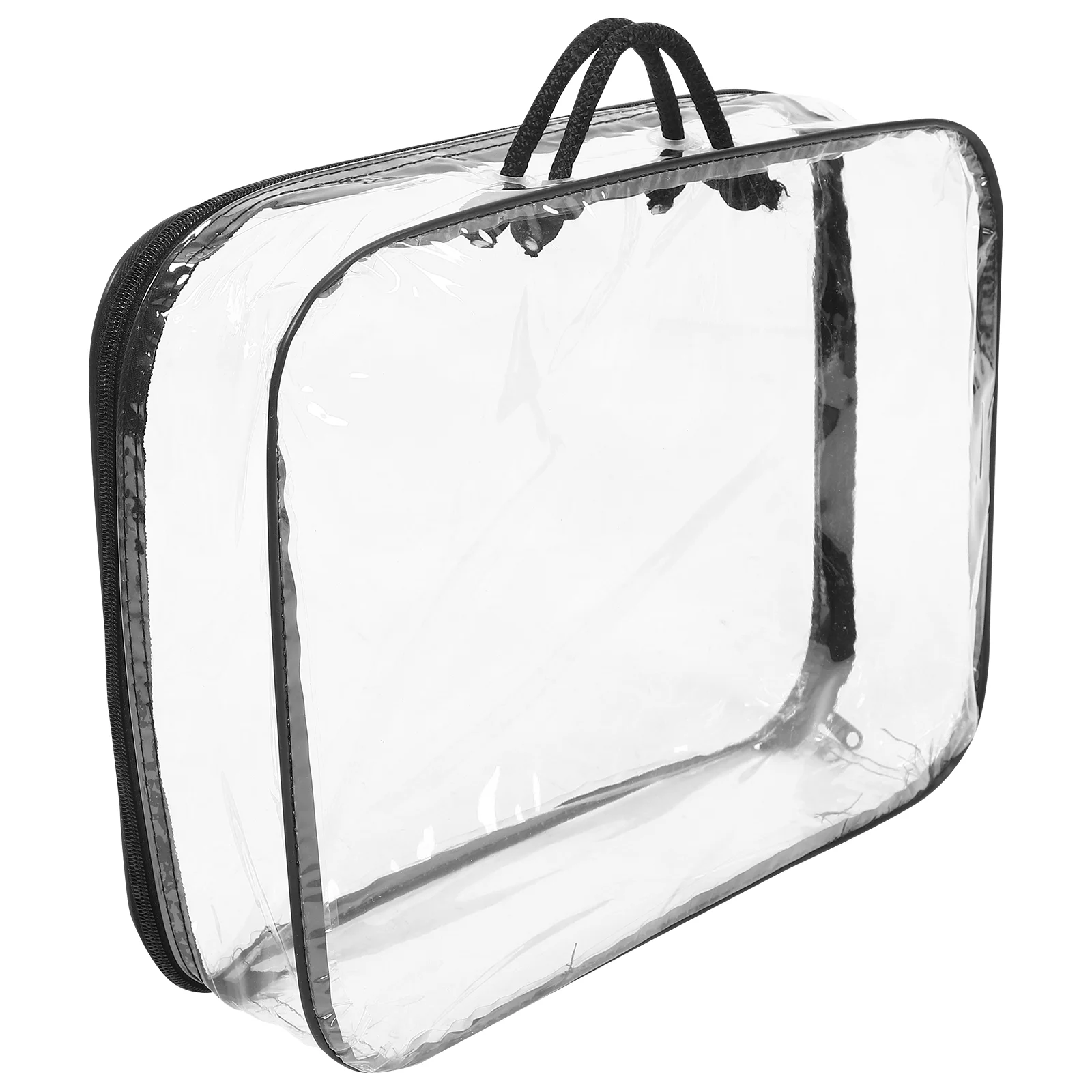 

Clear Toy Bags Storage Bins with Lids Large Moving Handles Travel Toiletry Book Case Duffel