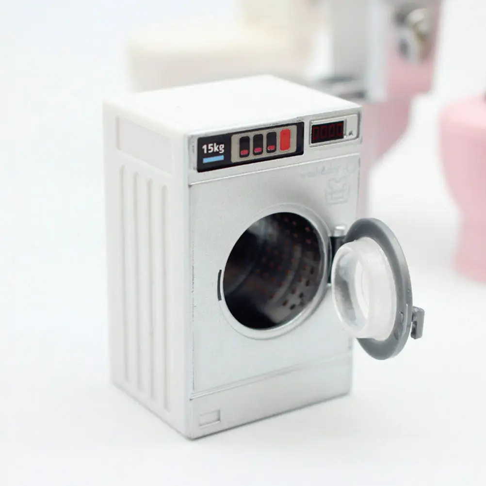 

Mini Washing Machine Mini House Plastic Furniture Realistic Decoration Home Desk Ornament Accessories for Miniature Furniture