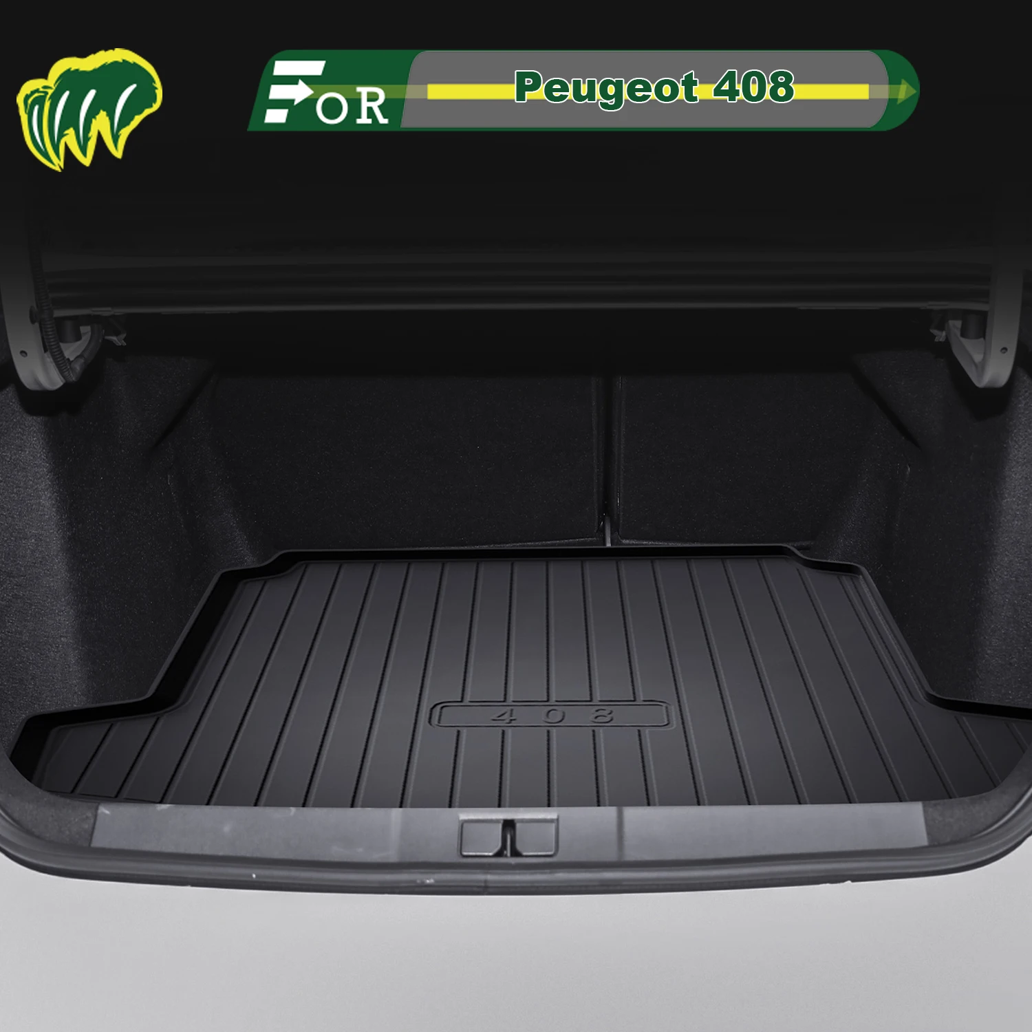 

For Peugeot 408 2010-2025 TPE Custom Fit Car Trunk Mat All Season Cargo Mat 3D Shaped Trunk Liner Rear Trunk Protection Mat