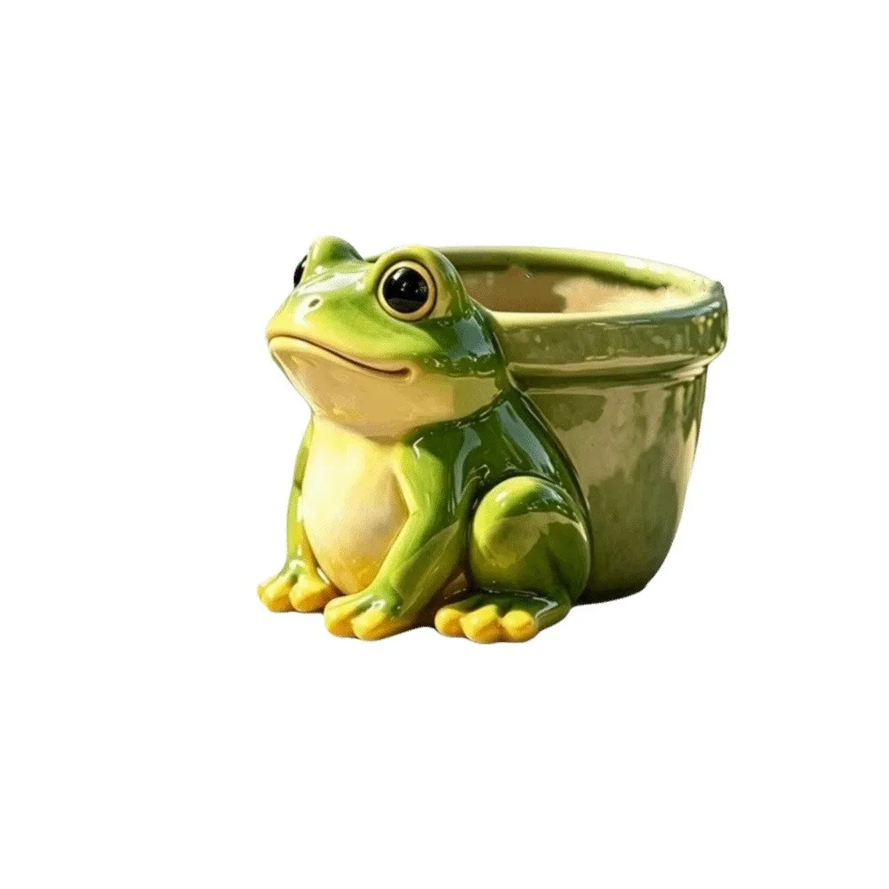 

Cute Animal Resin Potted Sculpture Thickened Garden Decor Succulent Pot Funny Pencil Holder Frog Planter Balcony Terrace