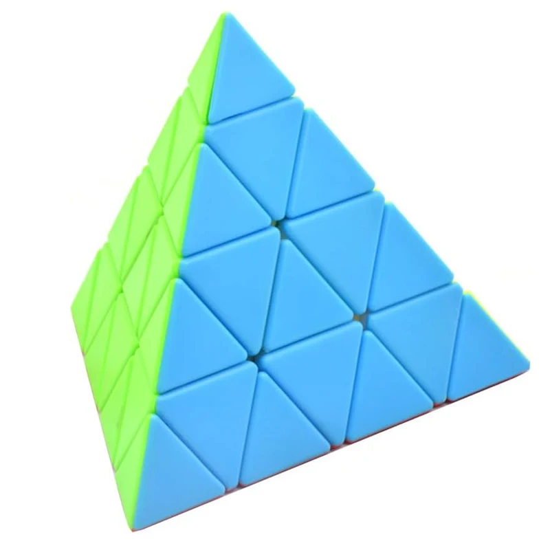 Magic Speed Cube 4x4x4 Stickerless Triangle Pyramid Educational Puzzle Brain Teaser for Kids  Adults Best Gifts Classroom Prizes