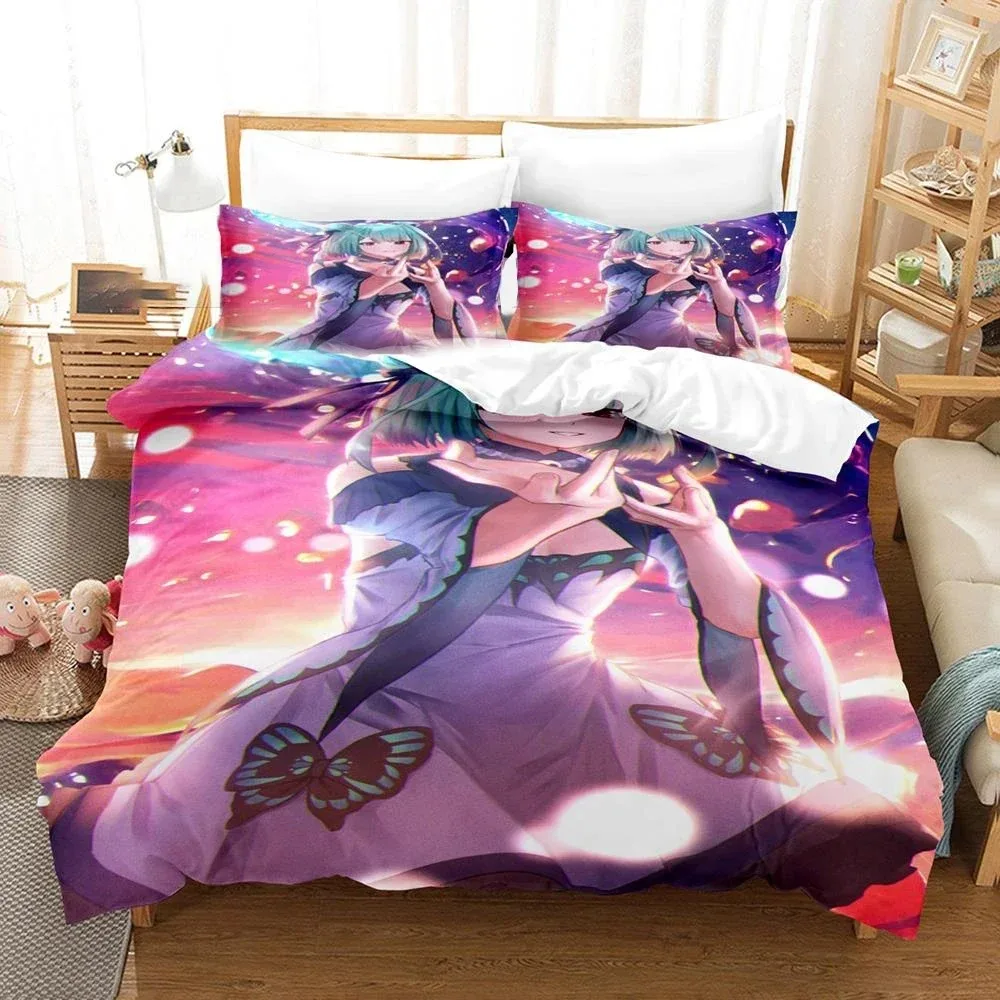 

3D Printed Uruha Rushia Hololive Butterfly Girl Bedding Set Bedroom Soft Modern Bedspreads Comefortable Duvet Cover Pillowcase
