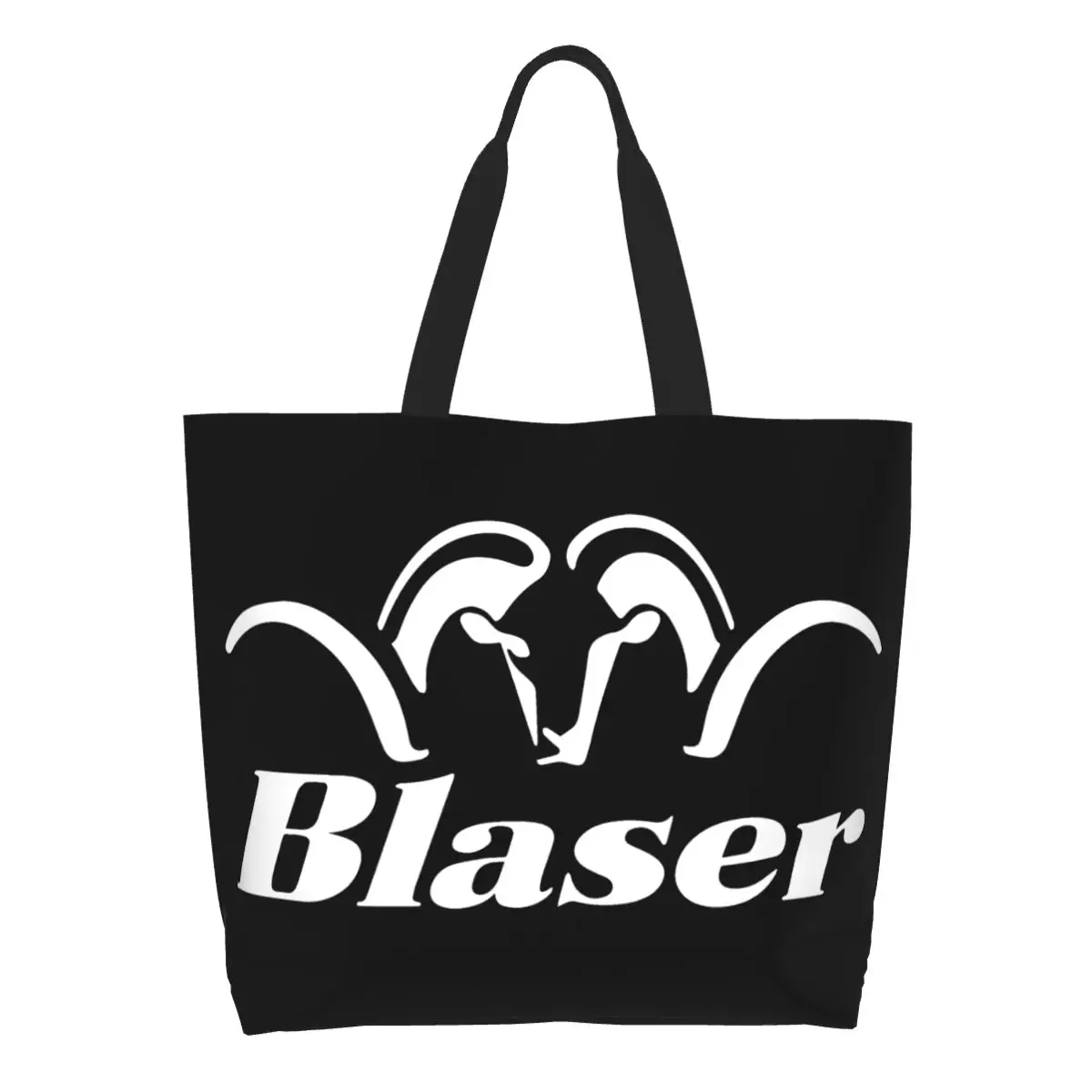 White Blaser Firearm Gun Grocery Shopping Tote Bags Women Fashion Canvas Shoulder Shopper Bag Big Capacity Handbags