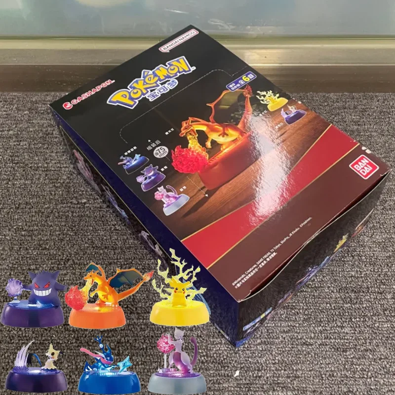 bandai-figuras-de-peluche-de-pokemon-juguetes-de-regalo-para-ninos-charizard-pikachu-gengar-mewtwo-caja-ciega-6-unidades-por-caja