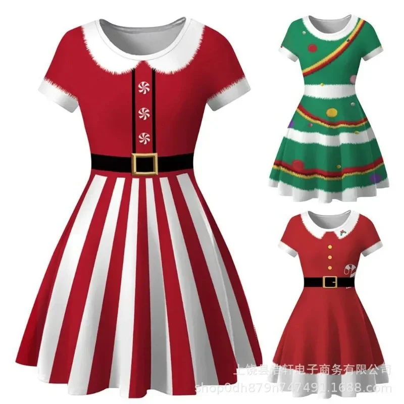 Świąteczny kostium cosplay dla kobiet vintage slim dress wakacje nowy rok impreza drukuj Xmas ubrania kobiece seksowna sukienka na ramiączkach Mujer