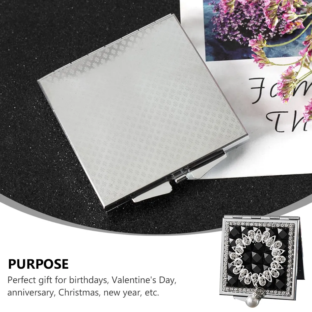 

1Pcs Travel Vanity Mirror Portable Double-Sided Metal Mirror with Sturdy Build Foldable Design Easy Carry for Women on