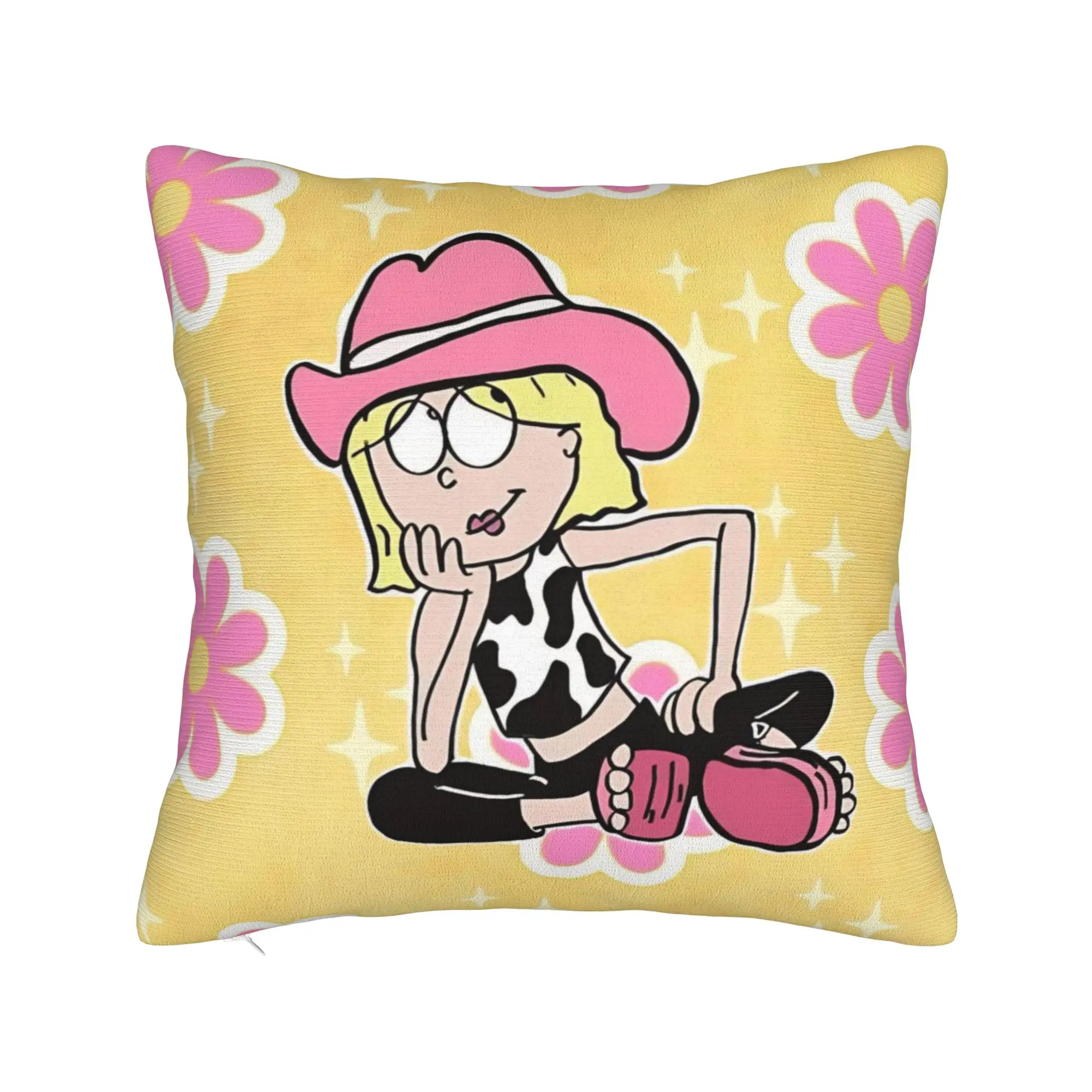 Lizzies Pink Flower McGuires Square Pillow Covers Polyester Car  Cushion Cover Cute Decorative Pillow Cover 45*45