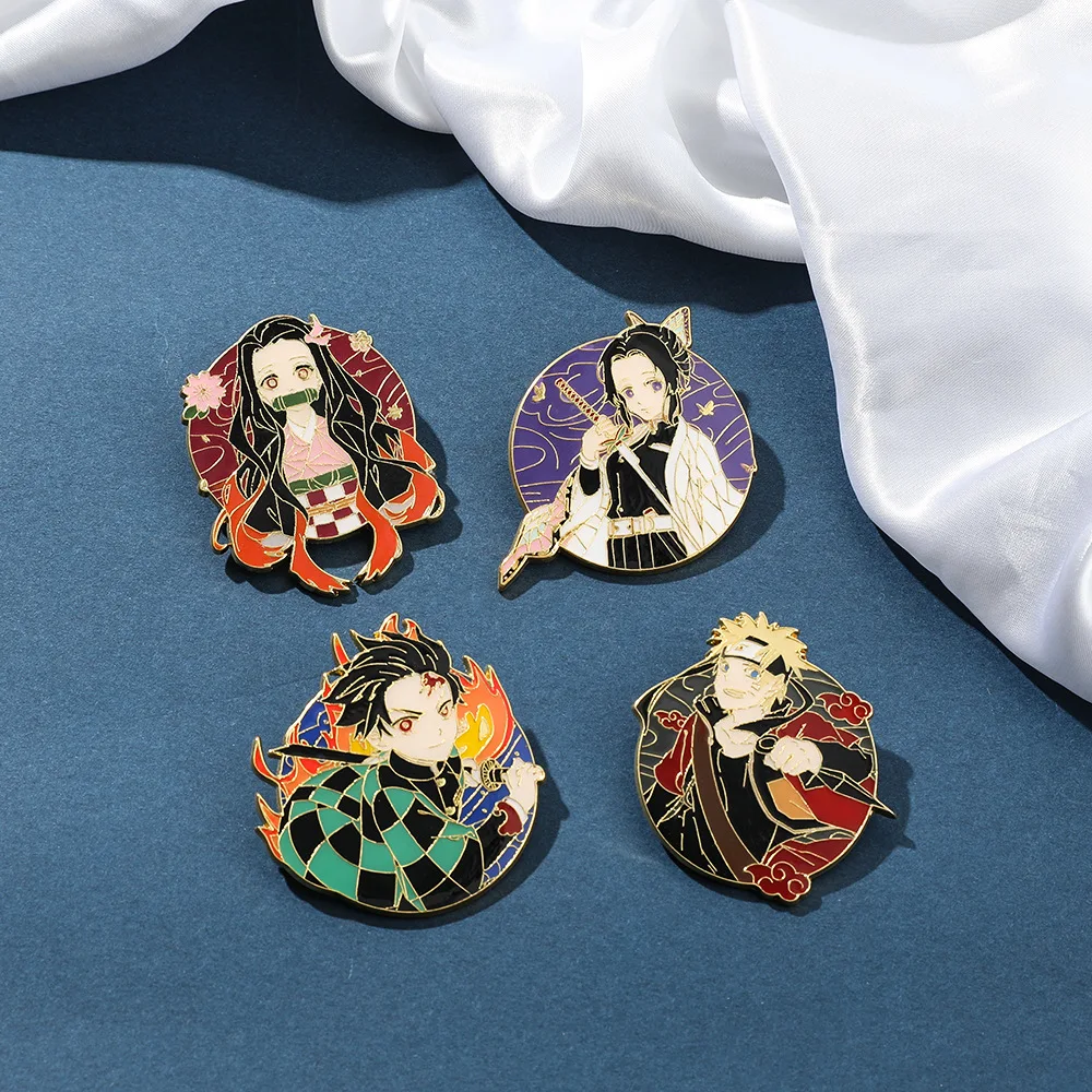 Demon Slayer Enamel Pins Collect Japan Comic Metal Cartoon Brooch Backpack Hat Bag Collar Lapel Badges Women Fashion Jewelry