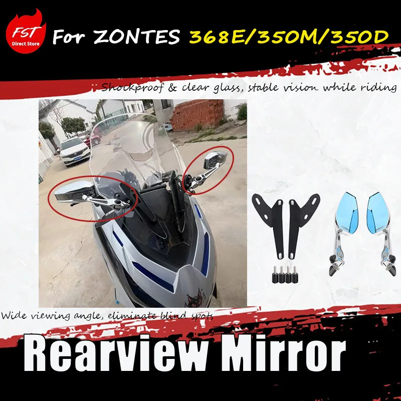 

For ZONTES 368E/350M/350D models, installing front-mounted rearview mirrors and motorcycle reflectors for the accessories.