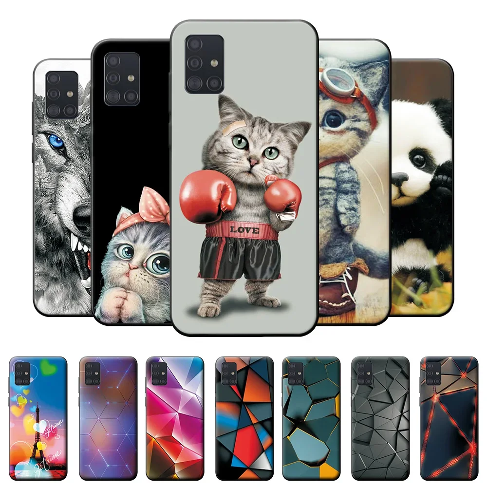 Чехол для Samsung Galaxy A51 A515F A71, чехол из ТПУ, крутой Кот, мягкий чехол для телефона Samsung Galaxy A71 A 71 A717F, силиконовый чехол