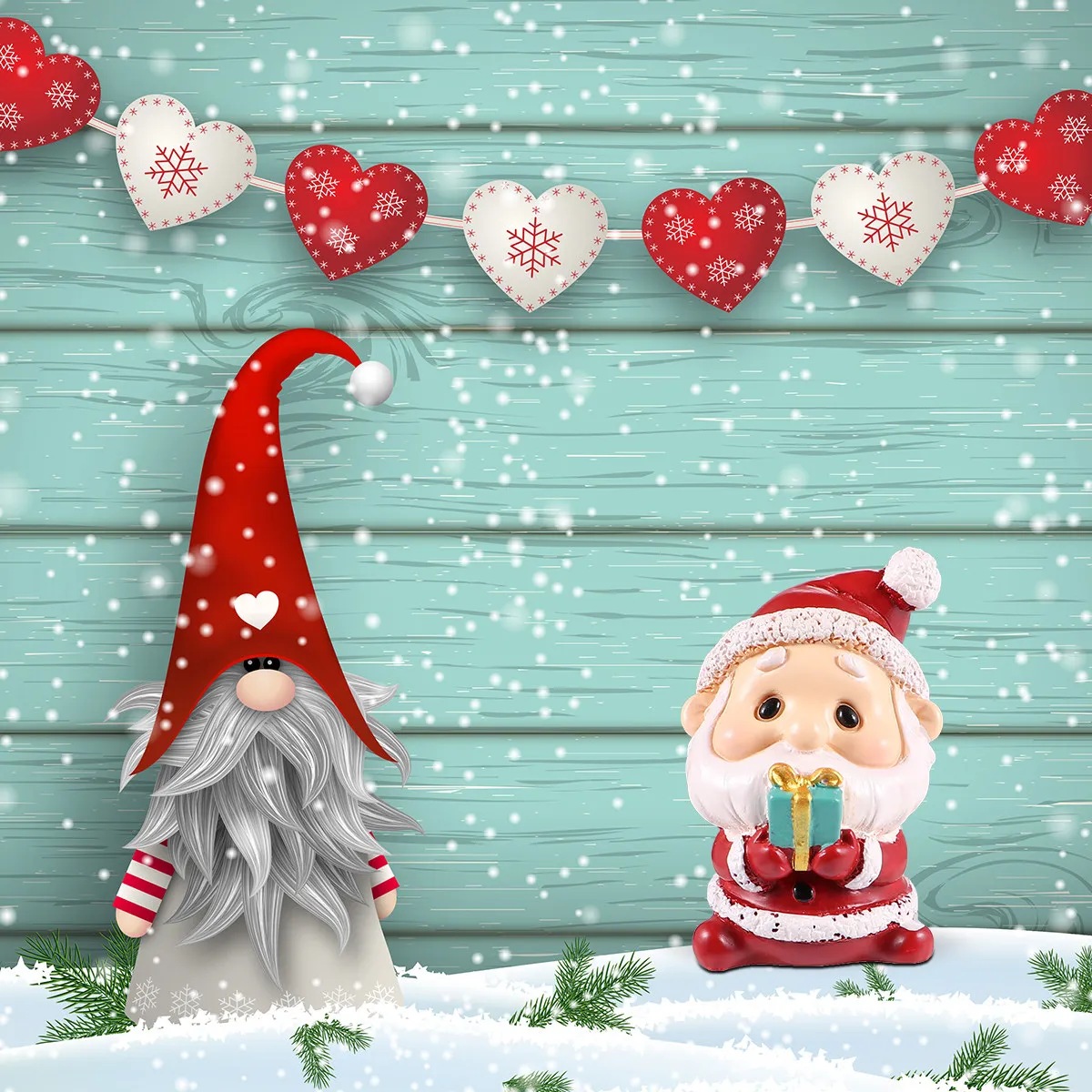 

2Pcs Christmas Santa Claus Resin Ornament Mini Decor for Home Garden Bonsai Desktop Landscape Decoration Xmas Miniature Resin