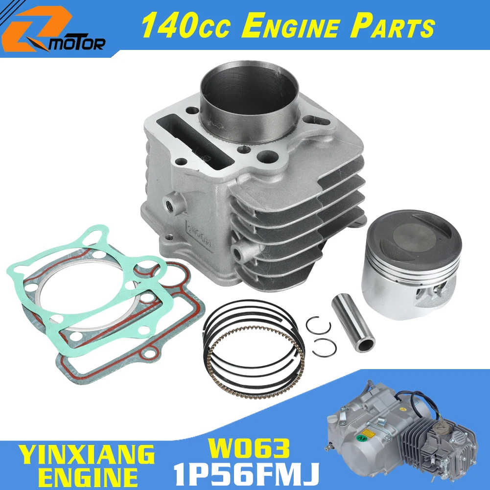 YinXiang YX140 Engine Cylinder with 56mm piston kit cylinder head gasket for Kayo Apollo Bosuer Xmotos 140cc Dirt Pit Bikes