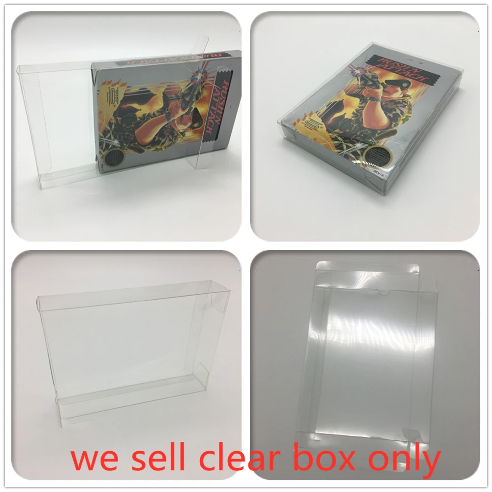 10Pcs PET Box Protector For Rush'n Attack Transparent Collect Boxes For Nintendo NES Game Shell Clear Display Case For US