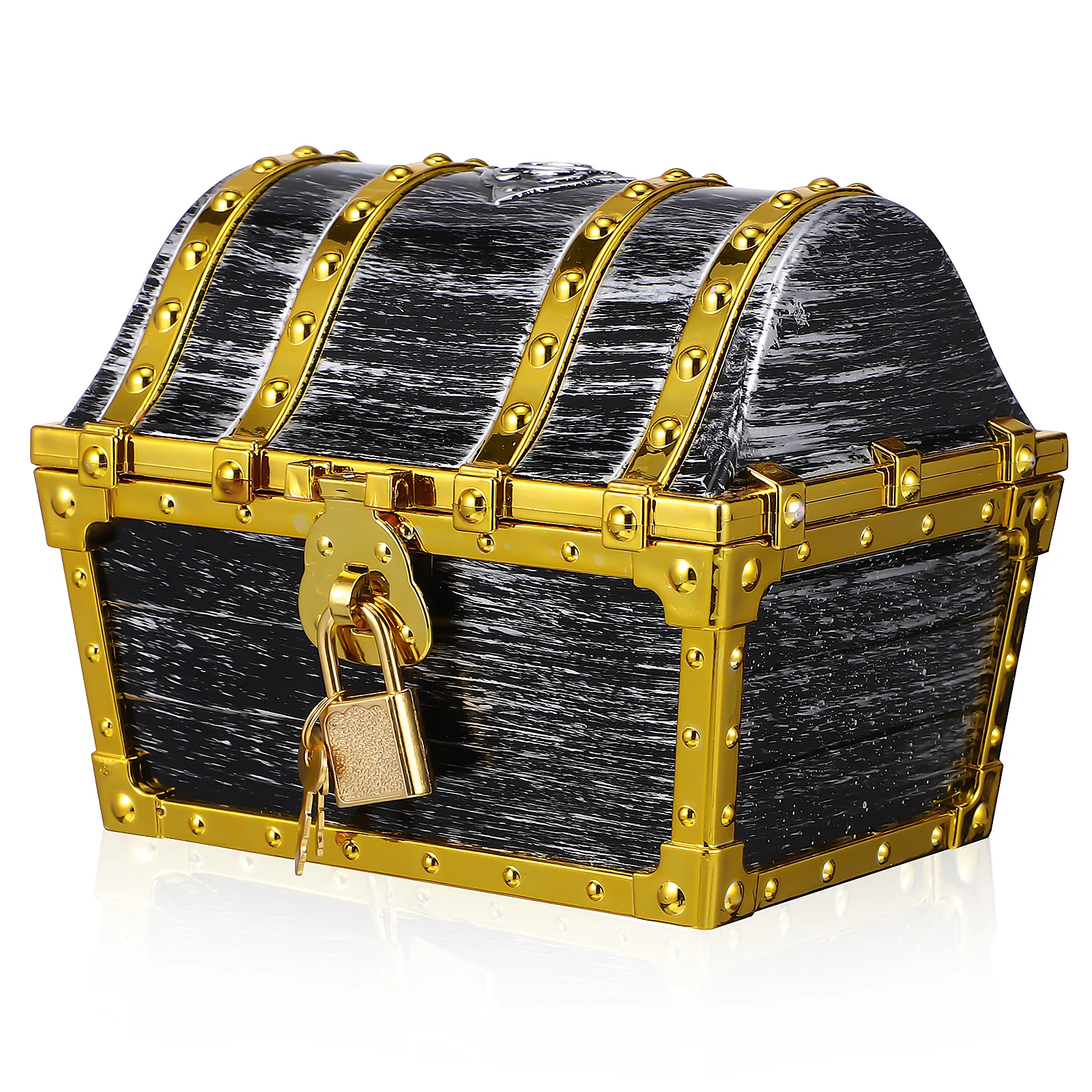 1pcs Treasure Chest Box Plastic Lockable Pirate Game Prop For Classroom Pretend Play Storage Prize Container Party Favor