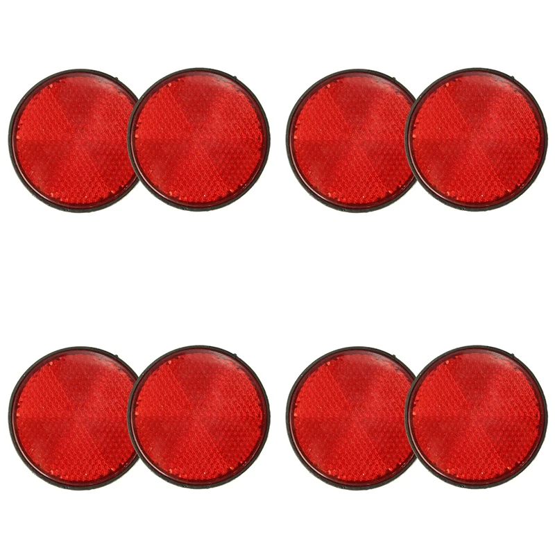 

8Pcs Round Red Reflector Universal For Motorcycle ATV 5.6 X 0.8Cm