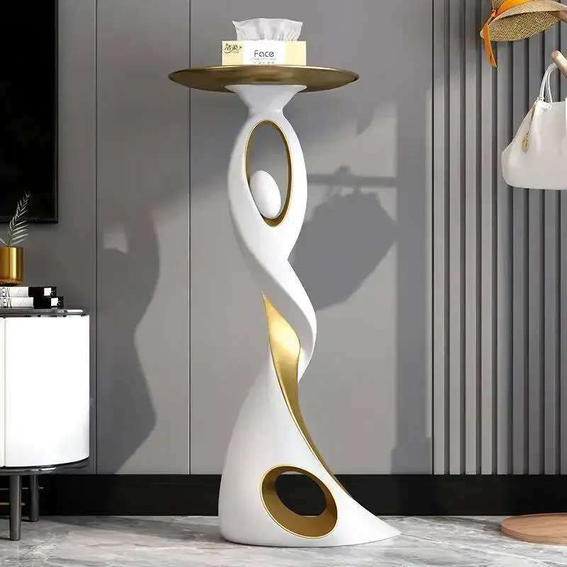 Casa decoração criativa arte abstrata sofá mesa lateral luz de luxo sala estar varanda decoração mesa canto móveis designer