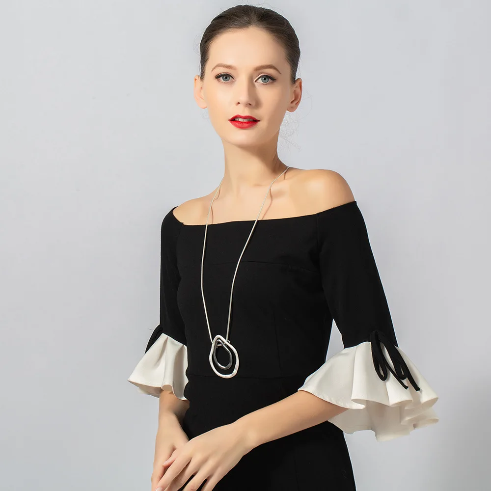 , European and American simple fashion water droplets, foreign trade metal autumn and winter women'