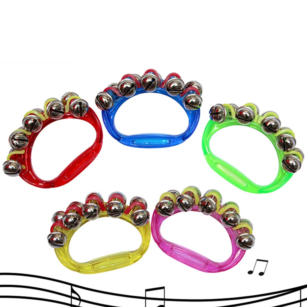 

Pratical Tambourine Sleigh Bells 10*8.5CM EducationToys Handbell Handheld Percussion Plastic+Metal Replacement